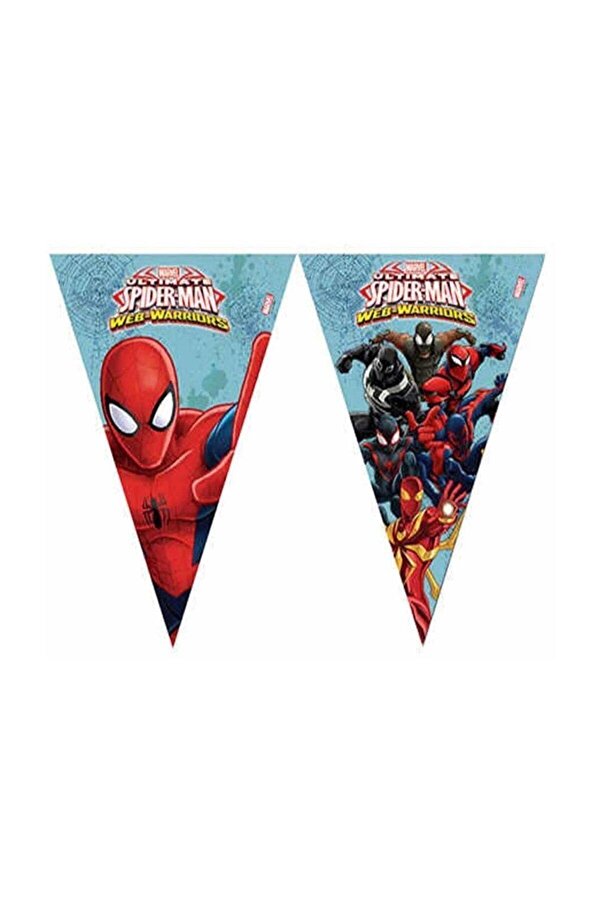 1 Adet Örümcek Adam, Spiderman Flama Bayrak Doğum Günü Parti Süsleri
