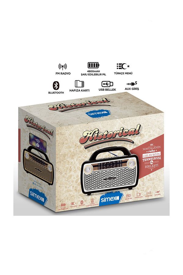 Gri Bluetooth Nostaljik Radyo Usb Sd Fm_3