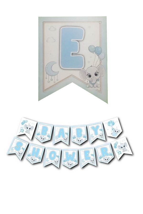 Mavi Erkek Bebek Baby Shower Banner Yazı Uzar Süs Hastane Doğum Odası Süsleri 1,90cm