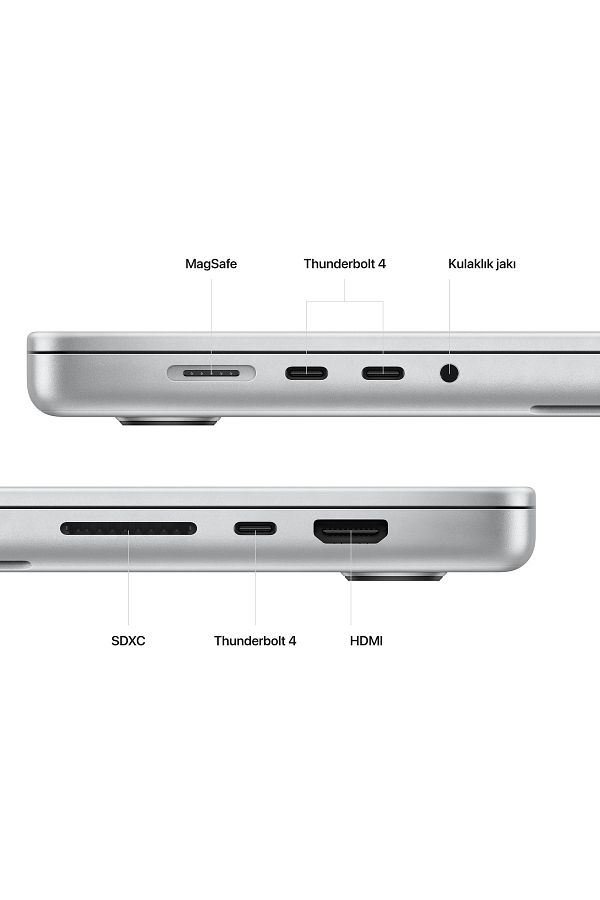Apple MacBook Pro 16'' M2 Pro 16GB 512GB SSD Silver Laptop (Apple Türkiye Garantili) MNWC3TU/A - Görsel 5