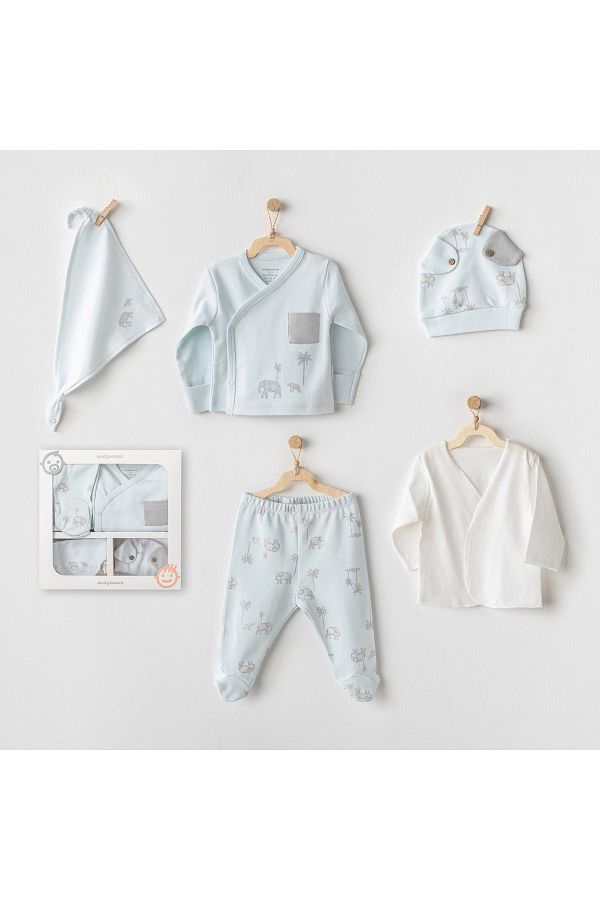Bebek Hastane Cıkısı 5 Pcs Newborn Set Safarı İlke Bebe