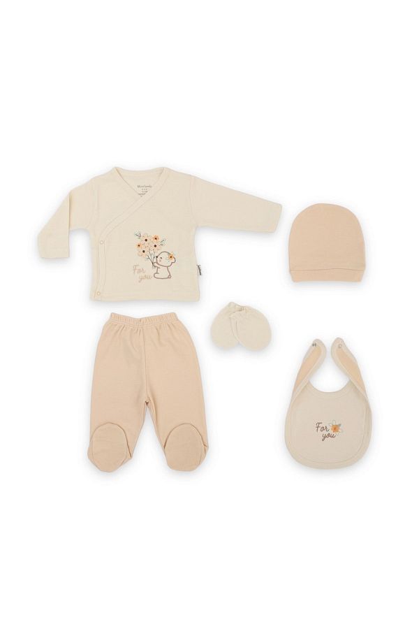 Çiçekli Ayıcık 5'li Bebek Zıbın Seti 27039