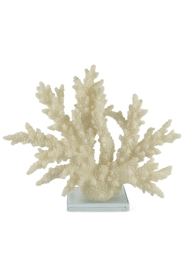 Beyaz Mercan Resin Obje 34x11x30 Cm