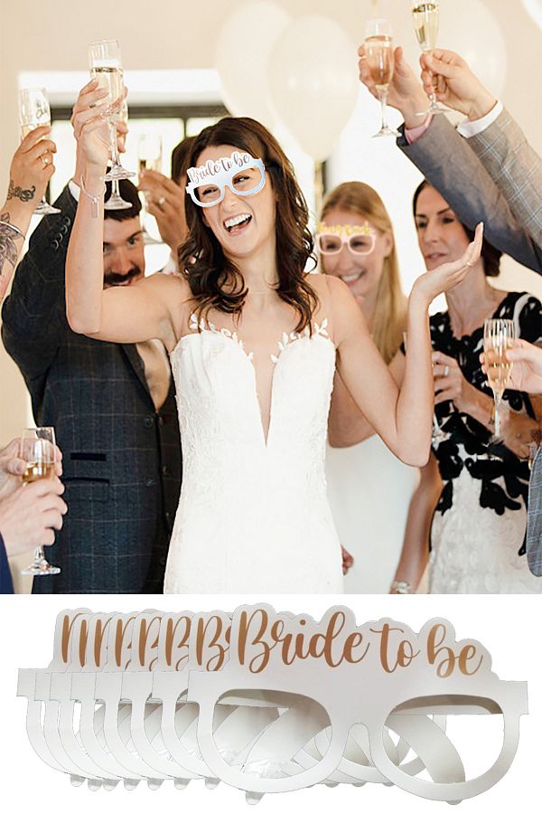 8 Adet Bride To Be Konsepti Gözlük Beyaz Rose Gold "bride To Be" Bekarlığa Veda Nedime Partisi