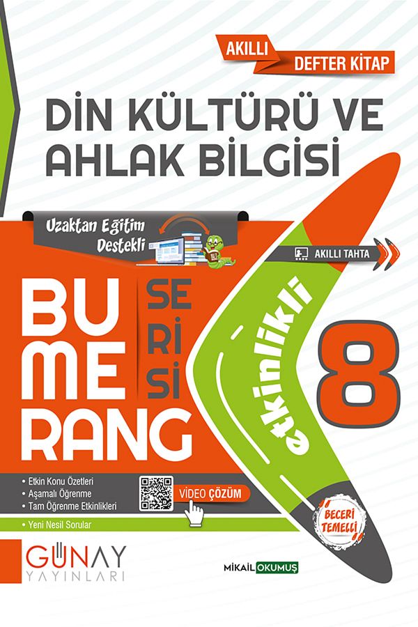 Günay Yayınları 8. Sınıf Bumerang Etkinlikli Din Kültürü Ve Ahlak Bilgisi Soru Bankası 2023