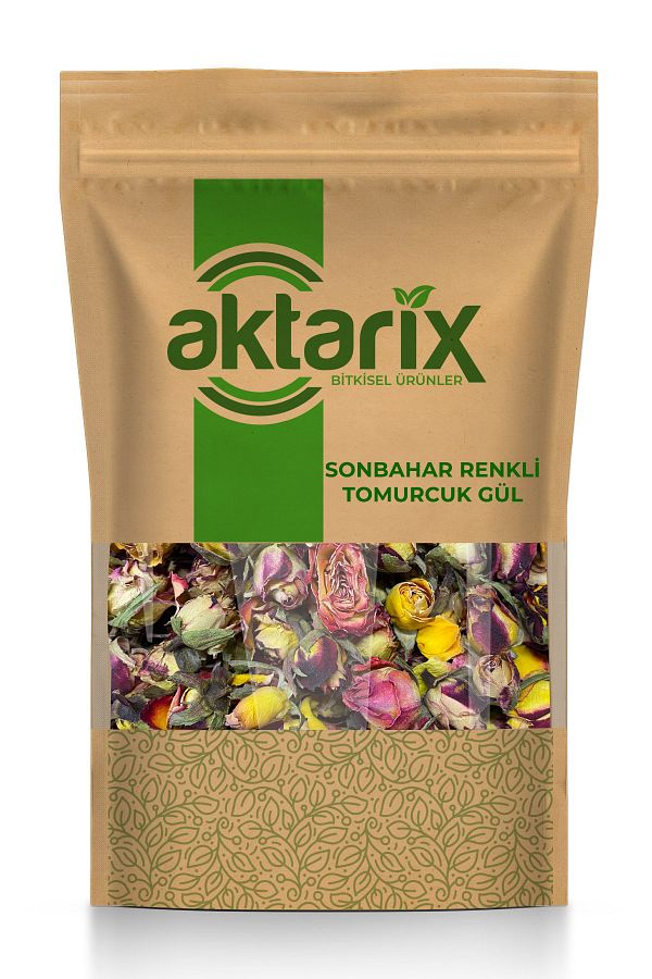 25 Gr Sonbahar Renkli Karışık Tomurcuk Gül Kurusu