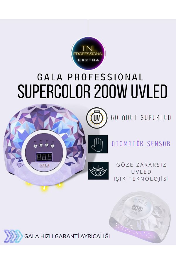 Tnl Exxtra tnl Gala Professional 200 Watt Protez Tırnak Kalıcı Oje Uv/led Kurutucu Mor_0