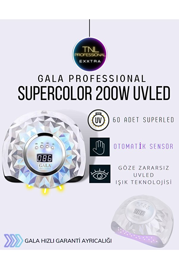 Tnl Exxtra tnl Gala Professional 200 Watt Protez Tırnak Kalıcı Oje Uv/led Kurutucu Gümüş TNL Türkiye
