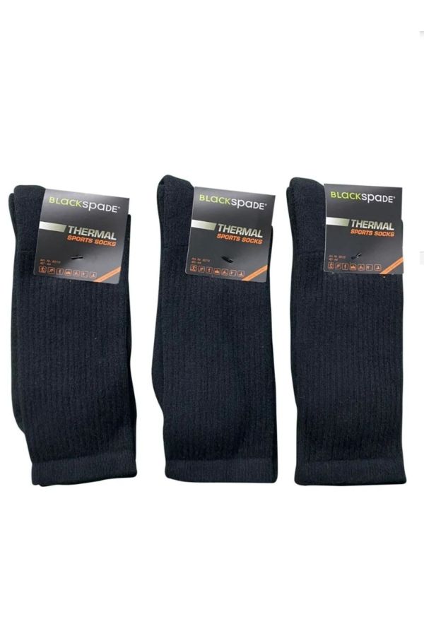 Siyah 3'lü Termal Çorap Soğuk Dış Ortamda Vucut Isısını Korur Orjinal Termal Çorap