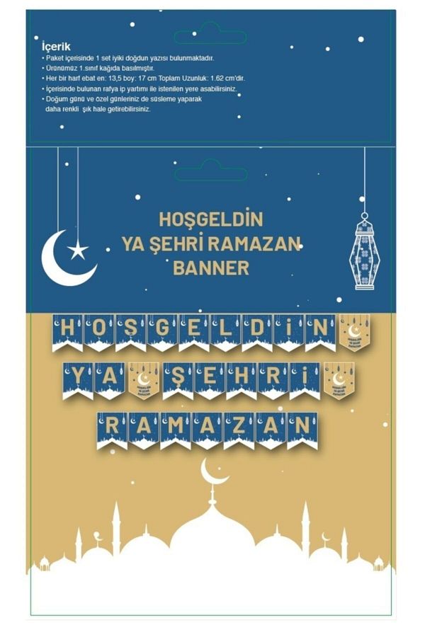 Razaman Dekorları Hoşgeldin Ya Şehri Ramazan Banner Yazı