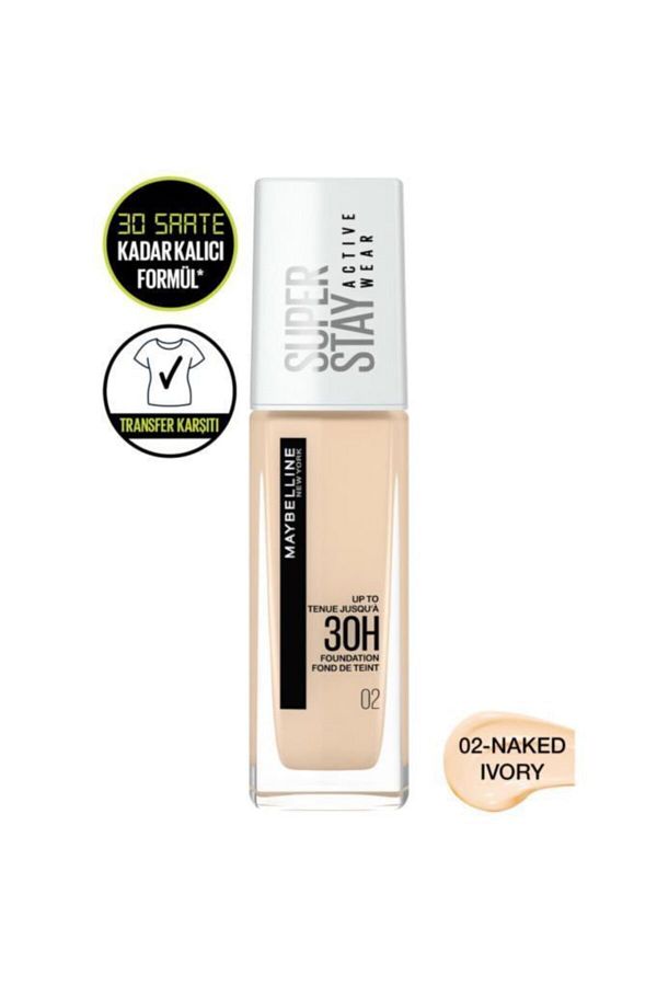 Super Stay Active Wear 30h Fondöten 02 Naked Ivory