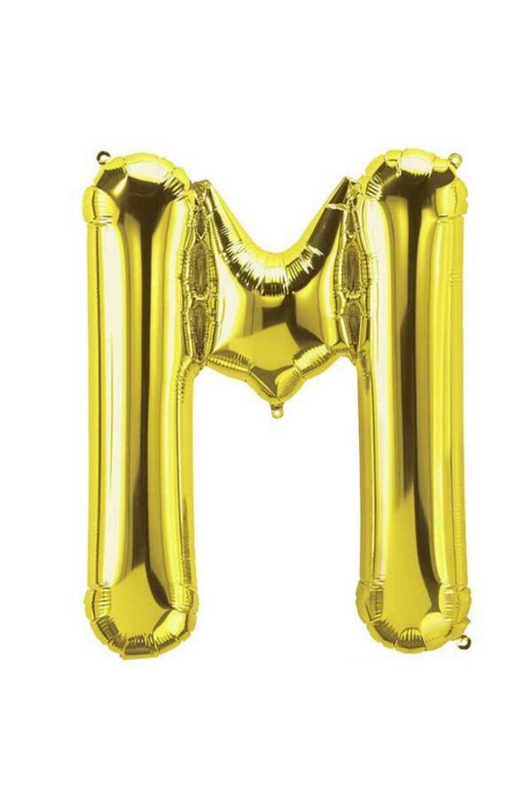 M Harfi Altın Renk Helyum Balon 100 Cm