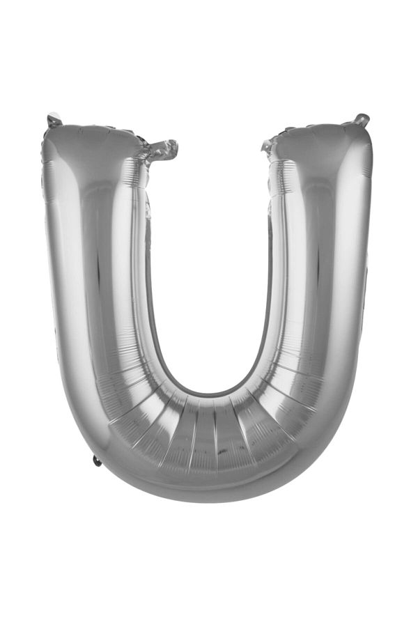 U Harfi 34'' Gümüş Folyo Balon 76cm