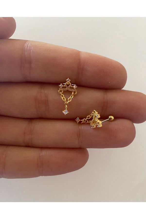 Cerrahi Çelik Sallantılı Helix Kıkırdak Conch Lobe Uyumlu Piercing Küpe