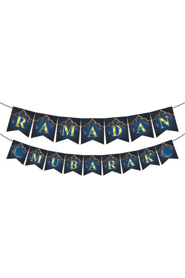 Ramazan Süsleri Ramadan Mubarek Uzar Yazı Zigzag Banner