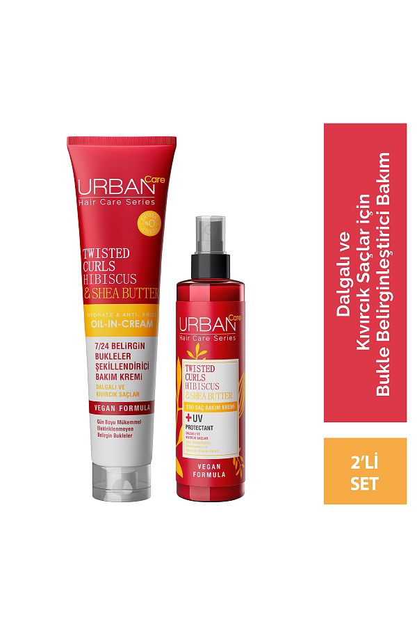 Hibiscus&Shea Butter Kıvırcık ve Dalgalı Saçlara Özel Saç Bakım Seti-Vegan