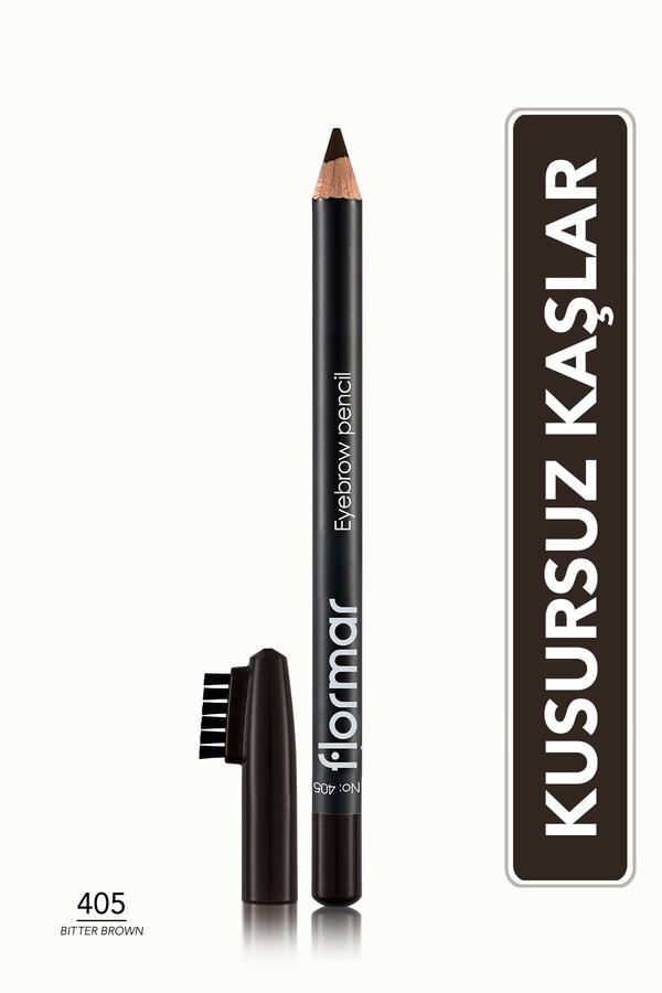Kapağı Fırçalı Kaş Kalemi (Kahve) - Eyebrow Pencil - 405 Bitter Brown - 8690604278701