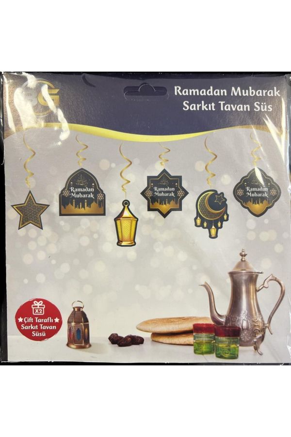 Ramazan Ayı Dekorları Ramadan Mubarek 6 Lı Tavan Sarkıt Ramazan Süs
