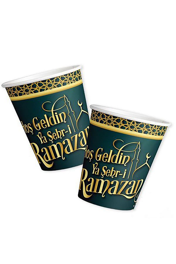 8'li Hoşgeldin Ya Şehri Ramazan Karton Bardak Ramazan Bayramı Oda Sofra Süsleme Dini Islami Bayram