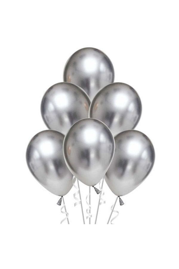 Gümüş Gri Metalik Balon 10'lu