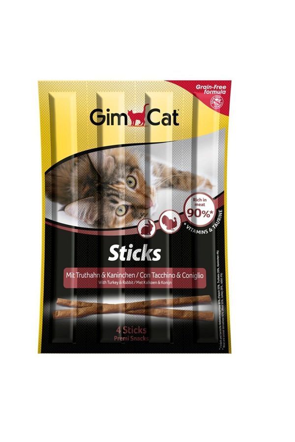 Sticks Tahılsız Hindi Ve Tavşan Etli Kedi Ödül Çubukları 4'lü 20 Gr