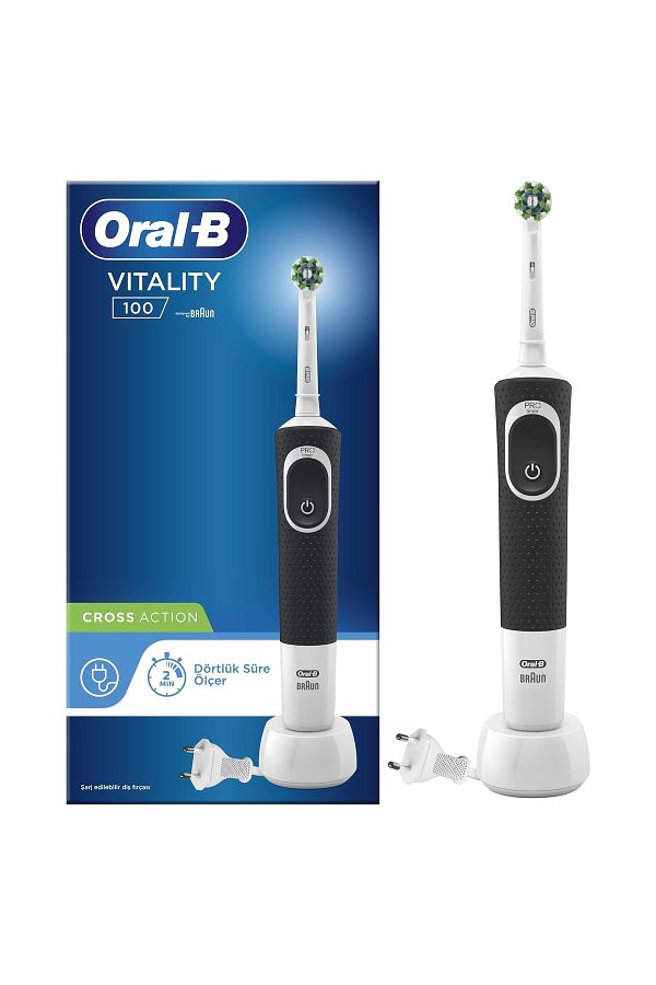 D100 Vitality Cross Action Şarjlı Diş Fırçası - Siyah