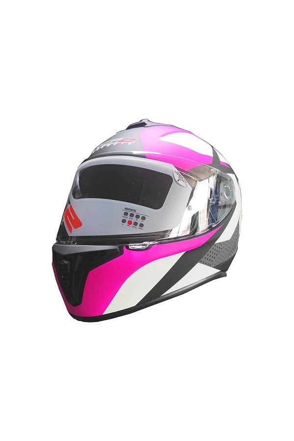 320083 Siyah-beyaz-pembe Kapalı Kask (yeni Sezon) Can Motor