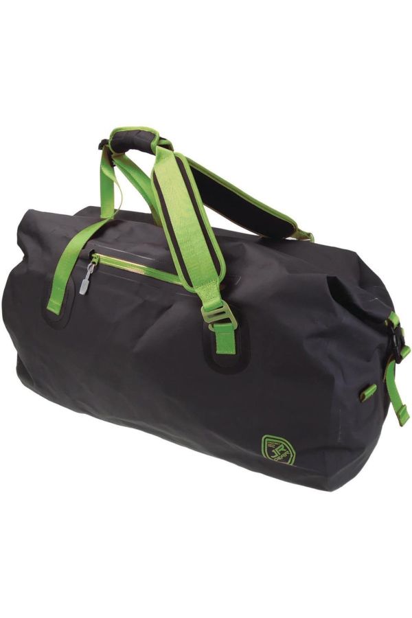 Roll Top Vinyl Duffel Su Geçirmez Spor Çanta 65 Litre-SİYAH-YEŞİL