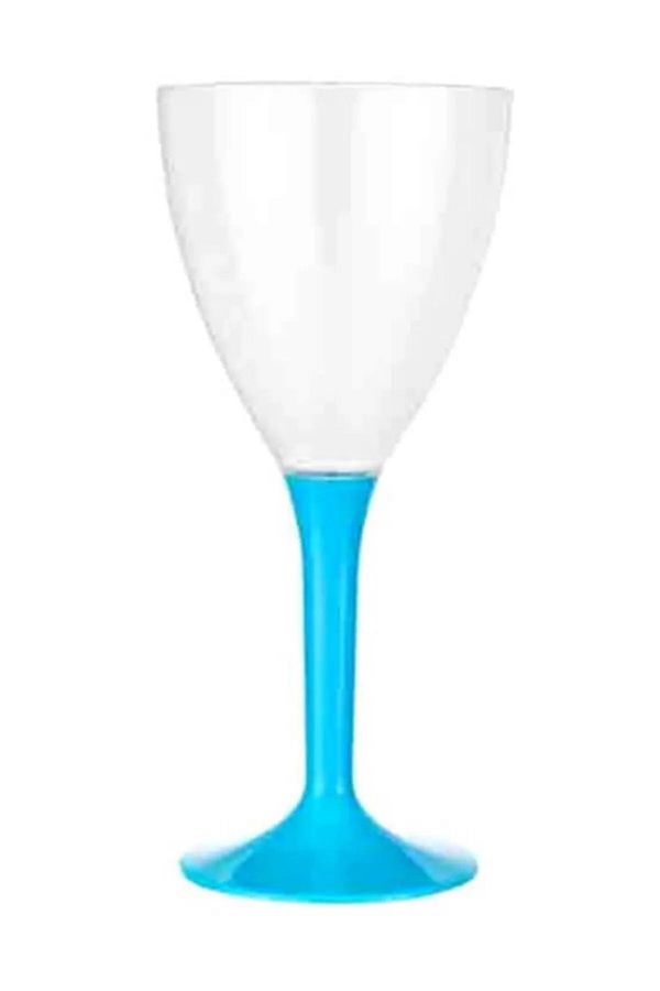 6 Adet Plastik Şarap Kadehi Bardak Mavi Renk