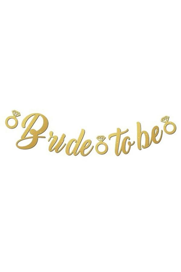 Bride To Be Kaligrafi Banner Gold Renk