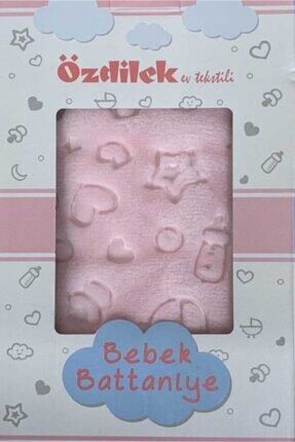 Embos Peluş Bebek Battaniyesi 100 X 120 Pembe