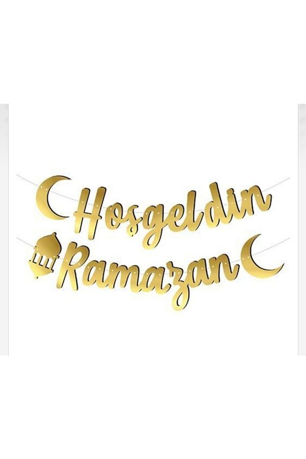 Hoşgeldin Ramazan Flama Gold (TEK HİLAL LACİVERT KURDELE)