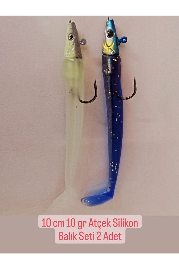 2023 Model Levrek-çinekop-lüfer-kofana-turna-baracuda Silikon Balık Seti ( 10 Cm 10 Gr 2'li Set )