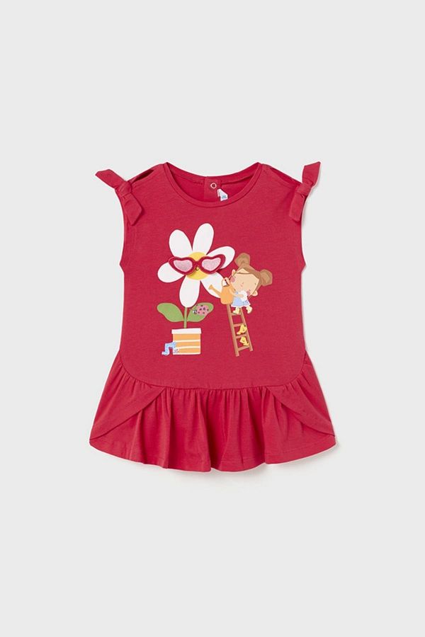 12-36 Ay Kız Bebek Desenli Elbise Fuşya