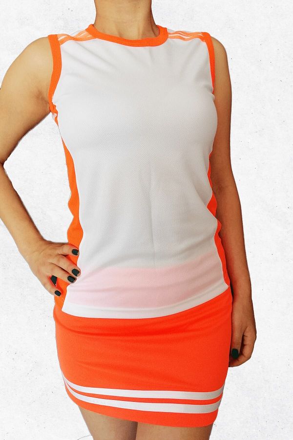 Kadın Turuncu Omzu Şerit Detaylı Sıfır Yaka Spor Tshirt