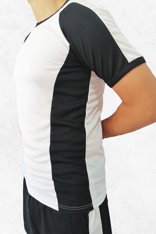 Erkek Siyah Beyaz Modelli Büyük Beden Spor Tişört