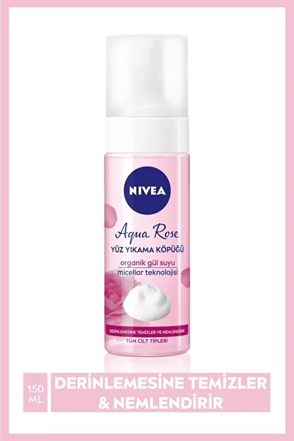 Aqua Rose Organik Gül Suyu Içeren Yüz Yıkama Köpüğü 150 Ml,yüz Temizleyici
