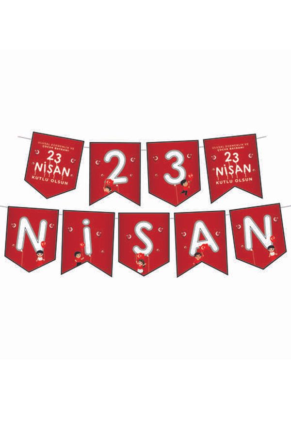 23 Nisan Kutlu Olsun Süsü Zikzak Banner Asma Çocuk Bayramı Milli Bayram Flama Ipli Bayrak Süs