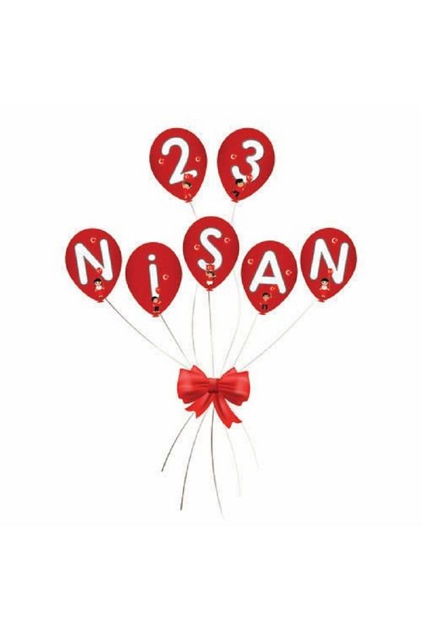 23 Nisan Kağıt Süs Kapı Süsü Bayram Kutlama Özel Süsler Balon Şeklinde