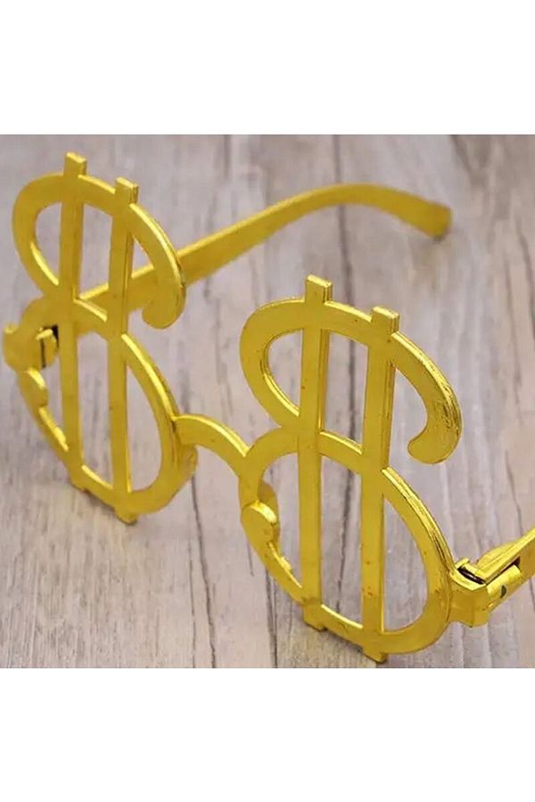 Parti Gözlüğü Dolar Çerçeveli Komik Ve Eğlenceli Cool Party Gözlüğü Gold