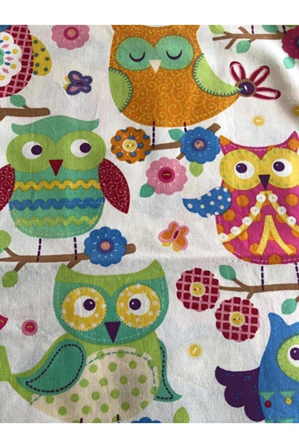 Baykuşlu Patchwork Kumaşı