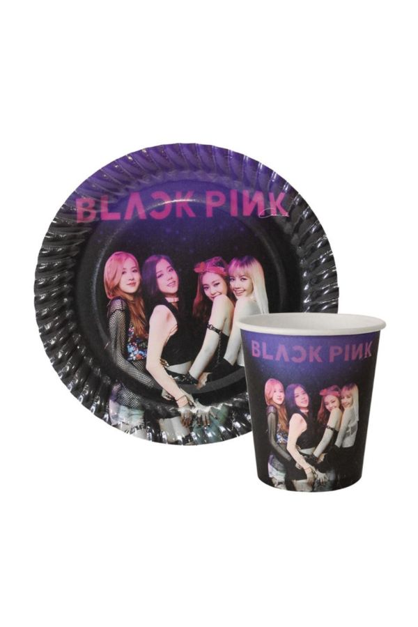 Blackpink Temalı Karton Tabak + Bardak 8'li Black Pink