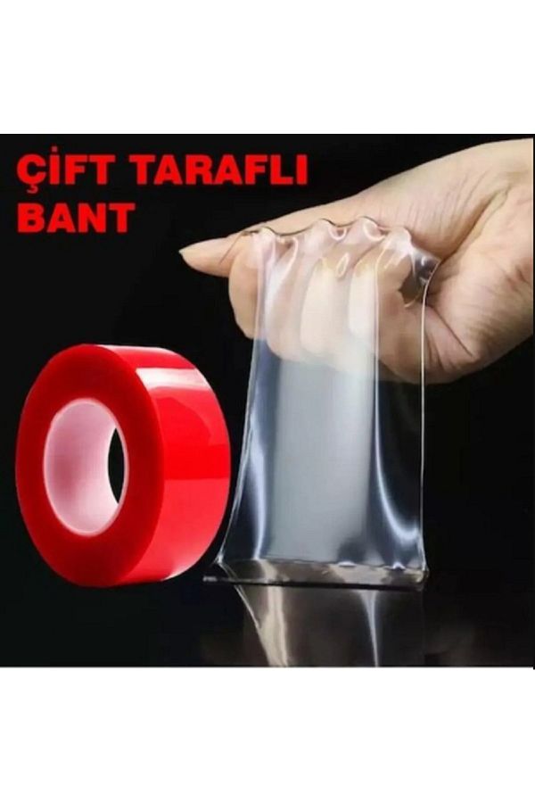 Çift Taraflı Bant Şeffaf Silikon Bant Güçlü Yapıştırıcı Strong Montaj Bandı 18mm X 2metre