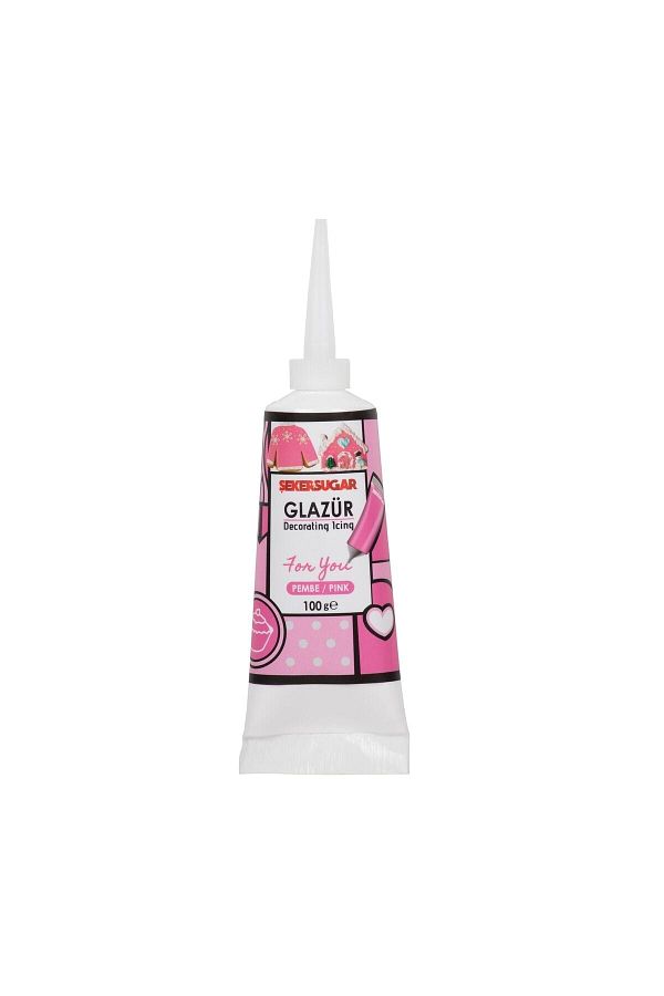 Şeker Sugar Glazür 100 gr Kurabiye Süsleme Tüpü Pembe