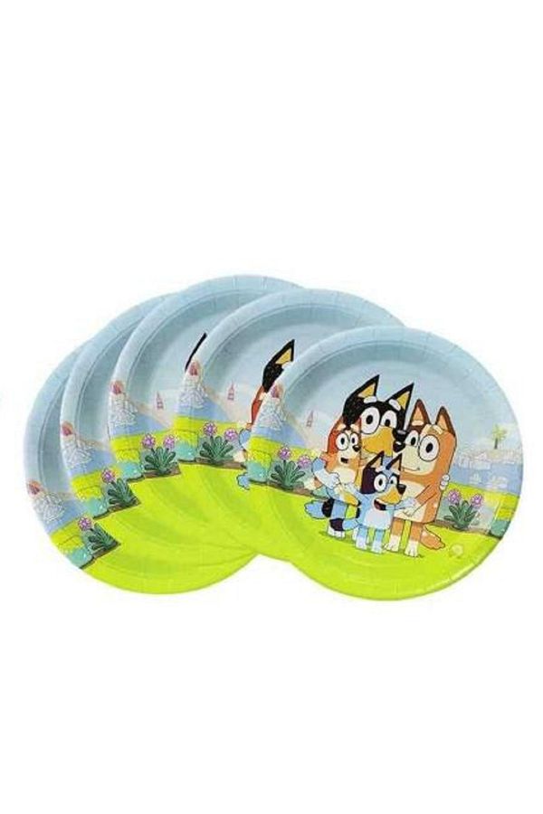Bluey Bingo Temalı Bluey Baskılı Karton Tabak Bardak 8'li