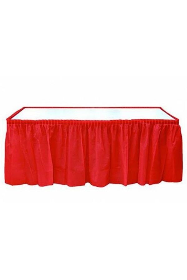 Sevgililer Günü Kırmızı Plastik Masa Eteği 75x426 Cm