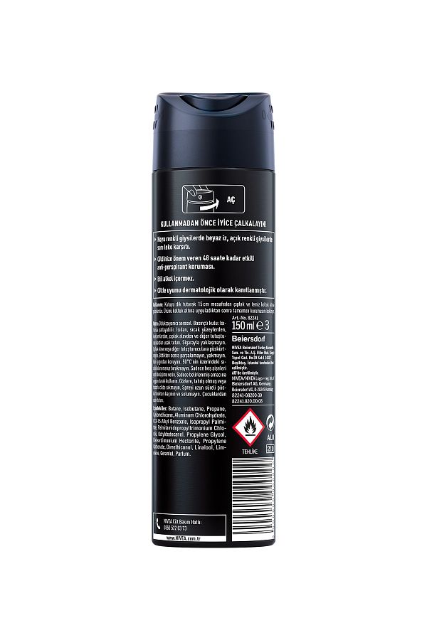Men Erkek Sprey Deodorant Black&white Invisible Original 150ml,48 Saat Anti-perspirant Koruma_5