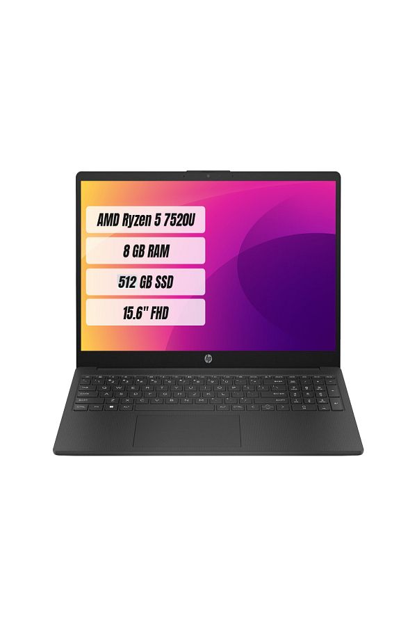 HP 15-fc0000nt Amd Ryzen 5 7520u 8 Gb 512 Gb Ssd Freedos 15.6" Fhd Taşınabilir Bilgisayar 7p6b0ea