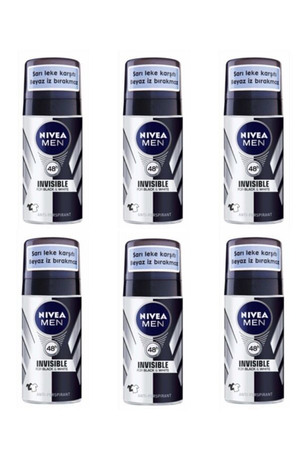 Men Invisible Black & White 35 Ml Seyahat Boy Deodorant X 6 Adet