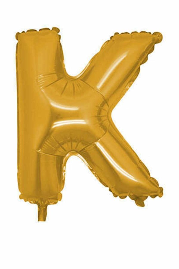 K Harfi Harf Folyo Balon 16 Inc Gold Renk